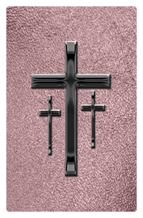 DF35T 517 BK SH OR Black 3 Crosses Shimmer Orchid Background